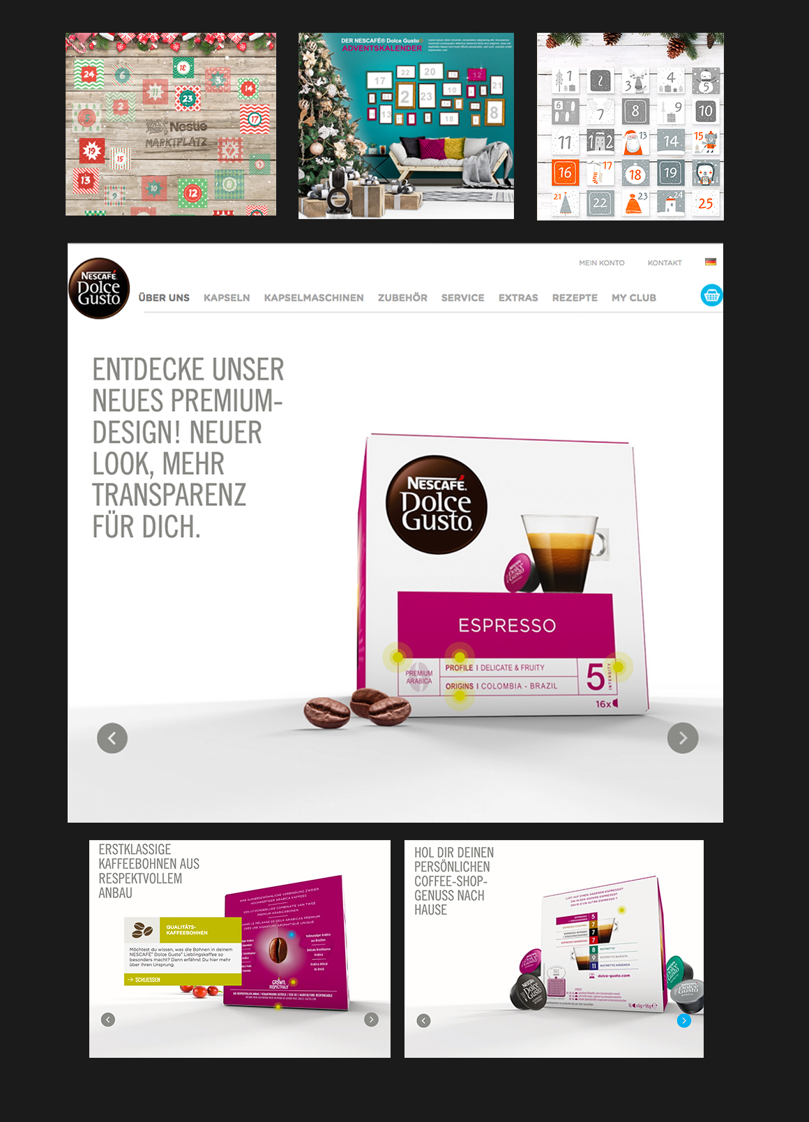 Portfolio Dolce Gusto Landing Pages