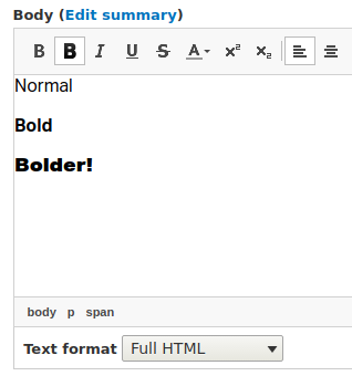Bolder ckeditor plugin working example